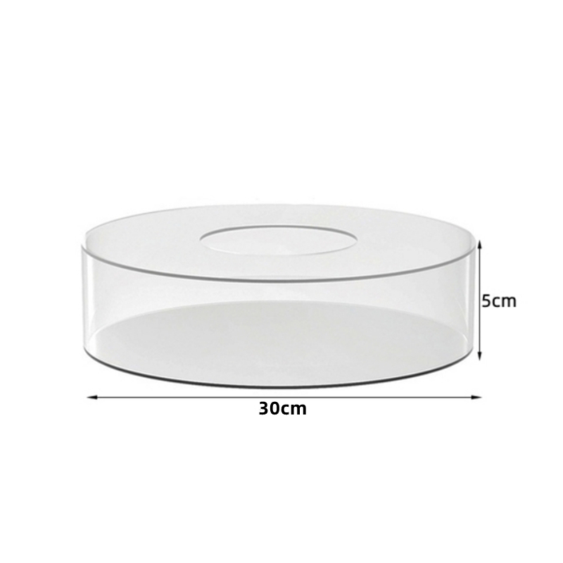 Tablero de exhibición de pastel acrílico, bandeja raspadora más suave con borde redondo para pastel, Base de tablero recargable, herramientas de soporte para pastel transparente, 1 ud.: Azul