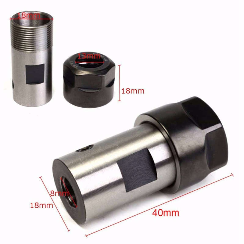 Eleg -10 stk  er16 fjærhylse + motoraksel 8mm forlengelsesstangholder cnc frese dreiebenk verktøy graveringsmaskin