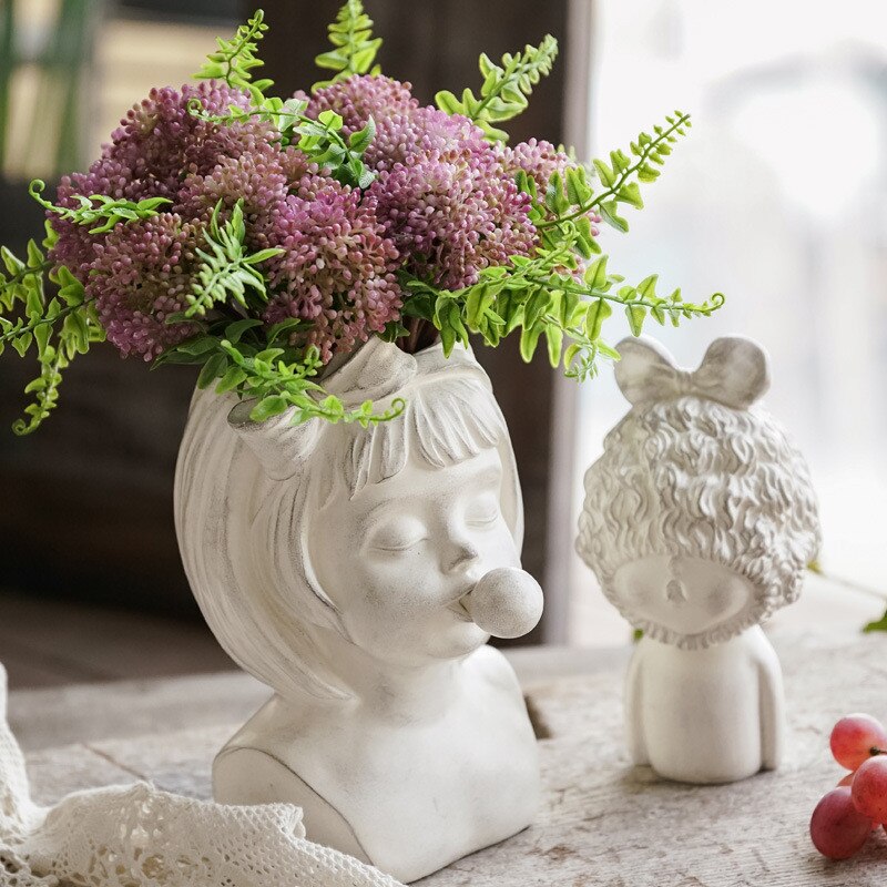 Harts blåser bubblor flicka kruka trädgårdsarbete prydnadssaker krukväxter suckulenter hemtillbehör trädgårdar utomhus blomkrukor bonsai