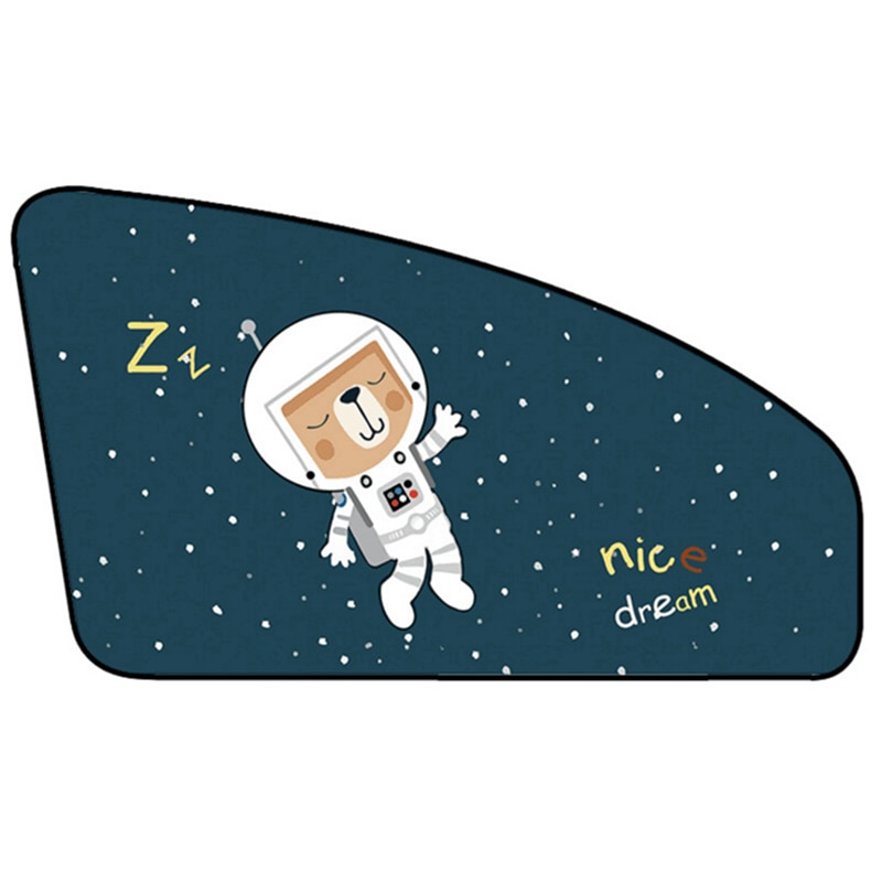 Samochód Cartoon Cute Spaceman magnes boczne osłony przeciwsłoneczne osłona przeciwsłoneczna tylna boczna Auto okno osłona przeciwsłoneczna dla dzieci: Blue1