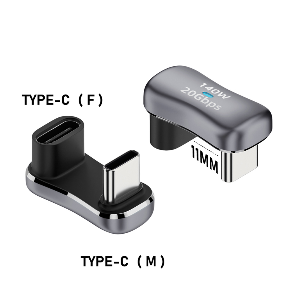 USB C Adapter 180 Degree U-Shaped USB C 3.1 Female to Male Elbow Adapter Angled OTG Adapter Compatible with MacBook Switch: SKY BLUE