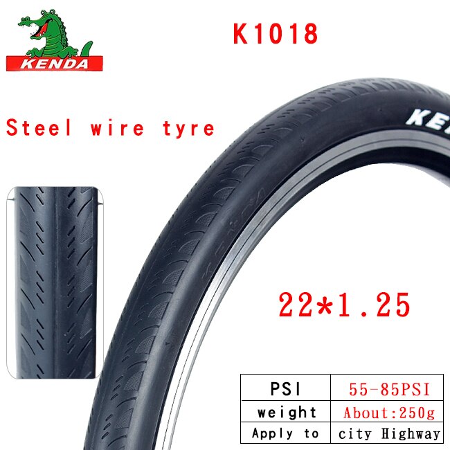 KENDA Bicycle Tire K1018 451 20*1 1/8 Puncture Prevention 700C 700*23C 25C 60TPI dead flying road vehicle Bicycle folding t: 22X1.25