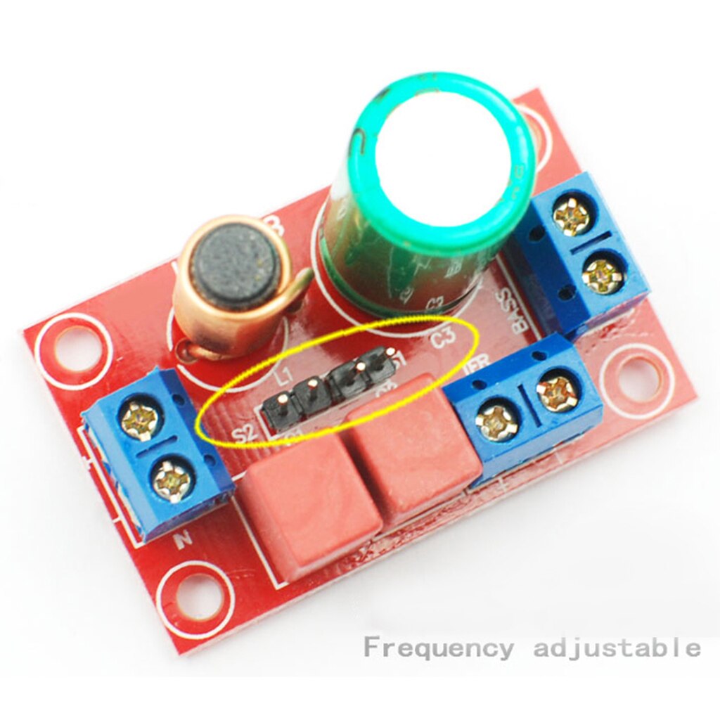 Ajustable Treble Bass 2 Way Audio Frequency Divider Speaker Crossover Filte E6K1