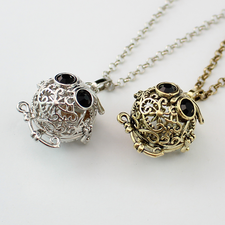 1PC Silver/Bronze Owl Locket Pendant Memory Locket Urn Jewelry for Ash Glass Owl Locket Pendant Jewelry