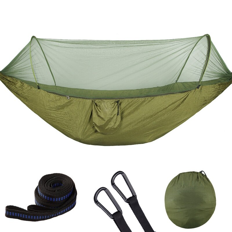 Parachute Doek Automatische Quick-Opening Tent-Type Outdoor Camping Klamboe Hangmat, Lichtgewicht Nylon Parachute Hangmat: F