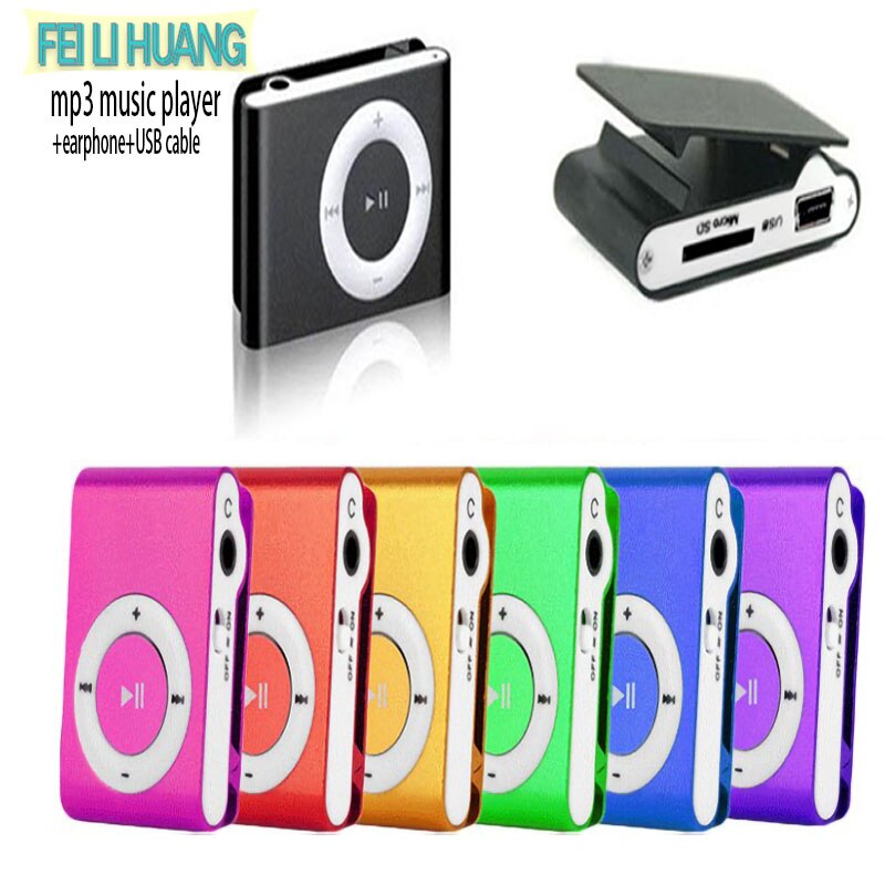 FLH 3PCS Mini Portable плеер mp3 с наушниками cd Music Player Supports USB 2.0 1-32G SD TF Card