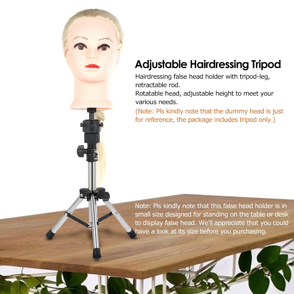 Adjustable Hairdressing Tripod False Head Holder Hairdresser Training Head False Head Stand Hair Wig Mold Clamp Styling Tools