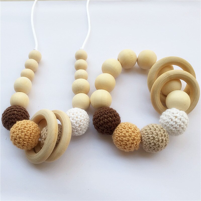 50 Stk/partij 20 Mm Ronde Breien Haak Houten Kralen Ballen Voor Diy Decoratie Baby Houten Tandjes Sieraden Ketting Armband