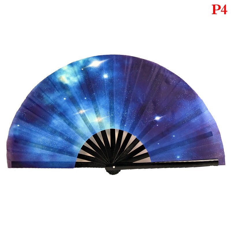 1pc Large Folding Hand Fan Fold Dot Rainbow Print Festival Handheld Fan 33cm Large Folding Hand Fan Handheld Fan For: P4