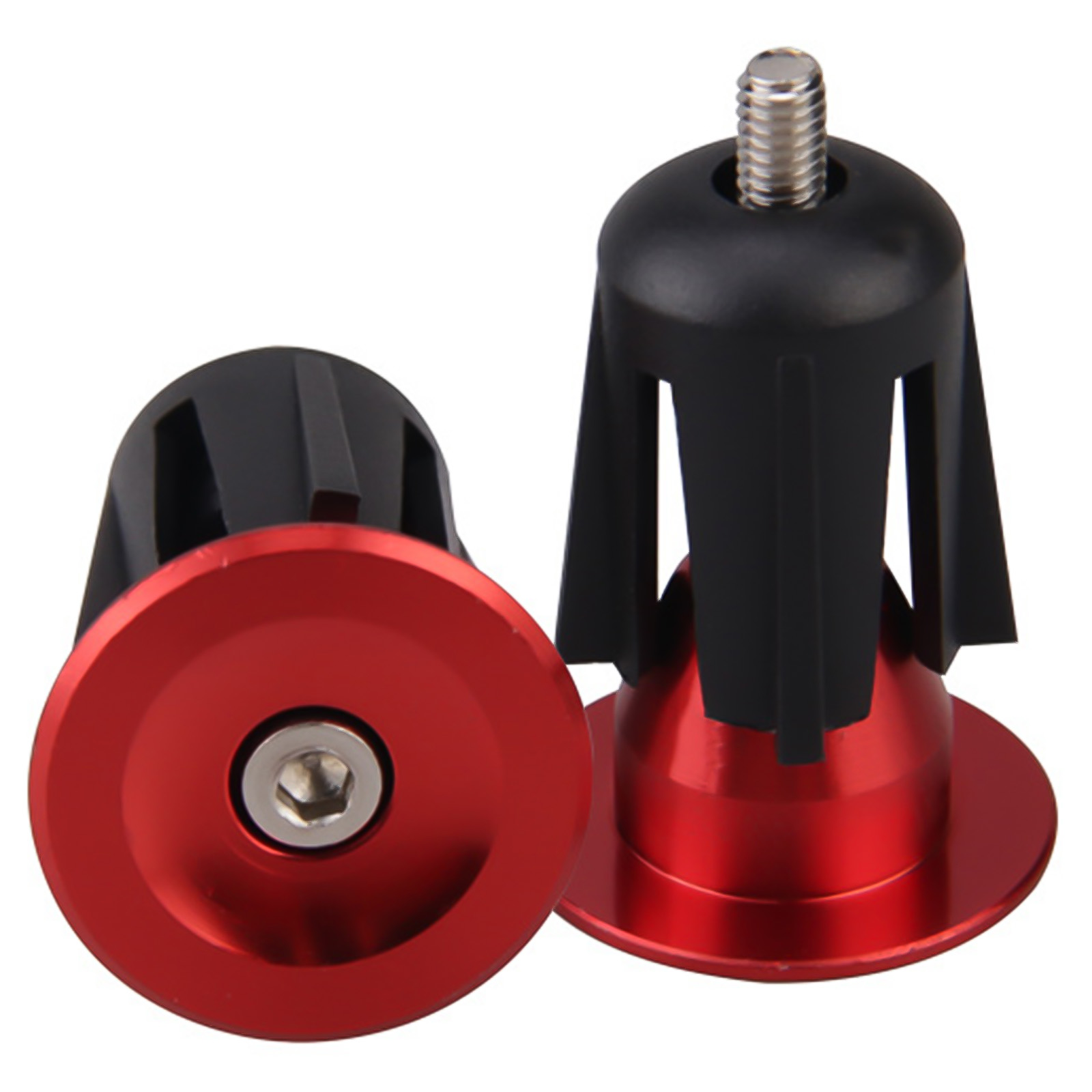 Bloqueo de expansión para bicicleta de montaña, manillar de aleación de aluminio, accesorios para bicicleta, tapones de extremo de barra, accesorios para bicicleta de montaña: Rojo