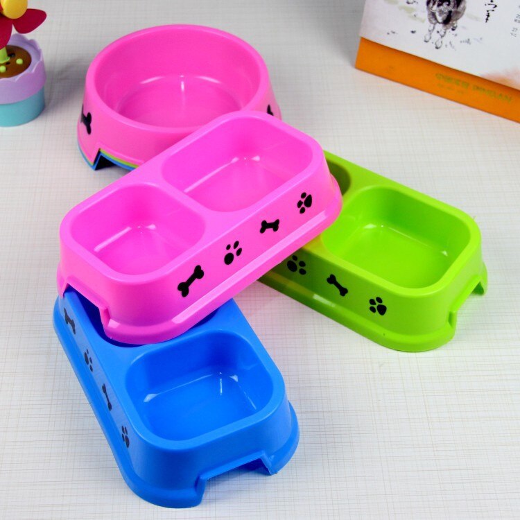 Cuenco para perros de plástico seguro y no tóxico para mascotas, comedero para perros grandes, gatos, almacenamiento de comida, cuenco impreso para comida y bebida para perros.