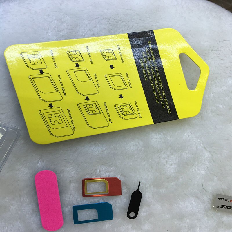 5 in 1 Universele Mini SIM Card Adapter Storage Case Kits Voor Nano Micro Sim-kaart TF Geheugenkaartlezer