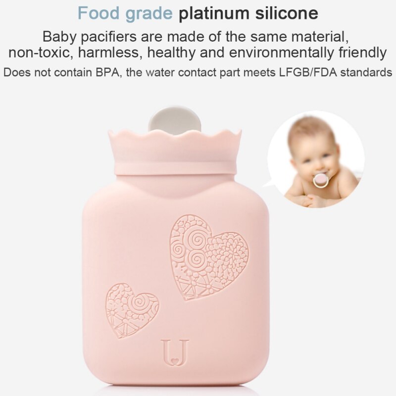 Bolsa de agua de silicona para calentar en microondas, botella de Gel de sílice, cubierta de punto, botella de agua para manos