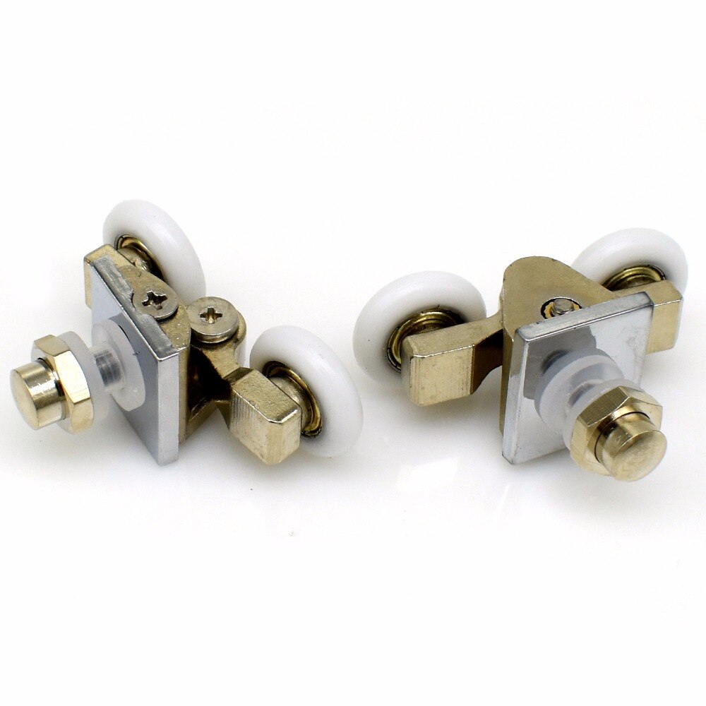 4Pcs 23/25mm Shower Wheels Stainless Steel Brass Shower Pulleys Replacement Door Rollers For Bathroom Fixture Hardware