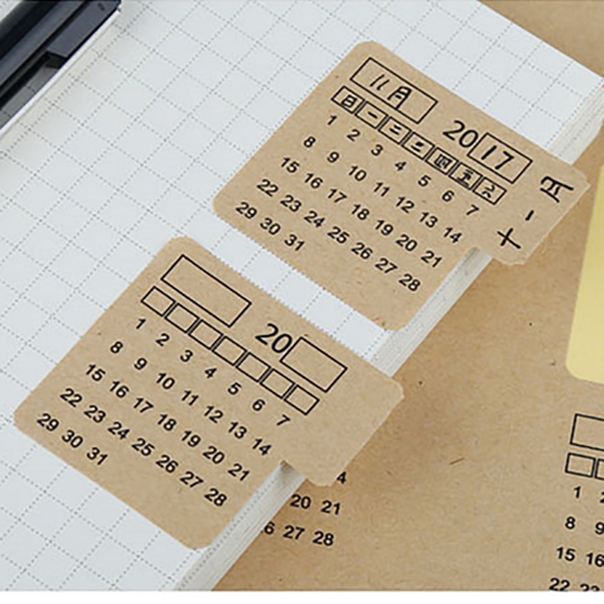 2 blatt/einstellen Kalender Index Aufkleber Datum Grandado