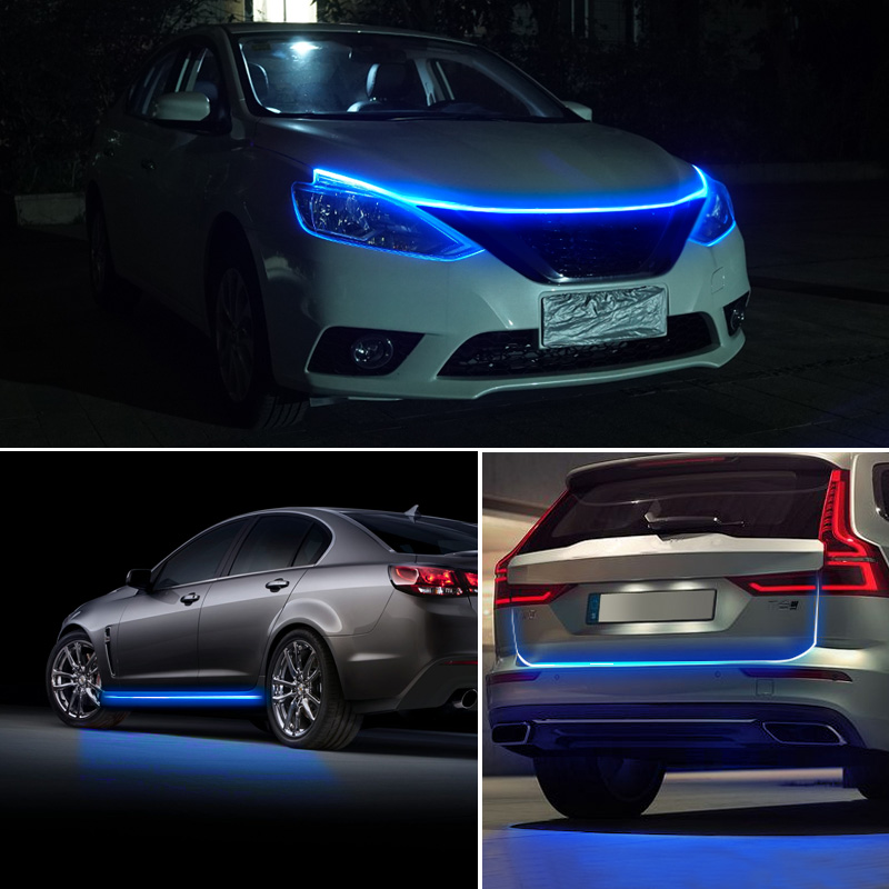 Bande lumineuse LED de démarrage pour capot de voiture 12v, éclairage d'ambiance décoratif pour véhicule modifié