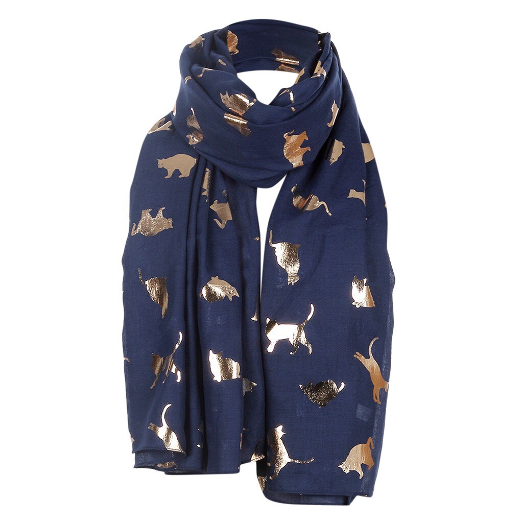 women scarf Women Star Moon Foil Printed Scarf Wrap Silk Shawl Travel Scarves foulard head scarves#11: B