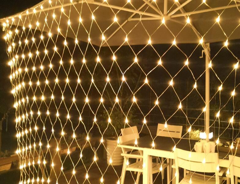Net Lights LED 1.5X1.5M 3x2M Mesh Fairy String Light Garland Window Curtain Christmas Fairy Light Wedding Party Light: Warm White / 3X2M