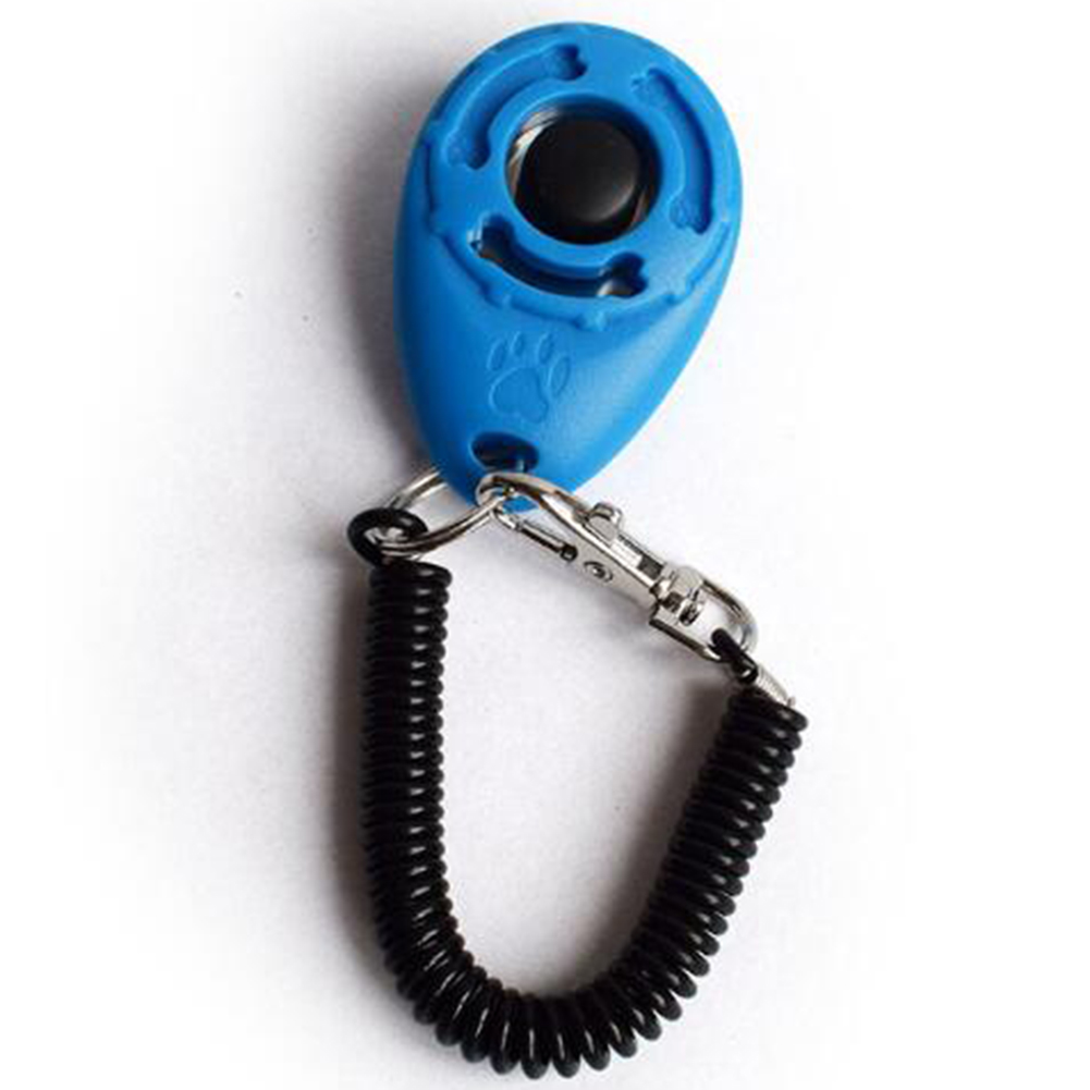 1 Pcs Pet Dog Training Clicker Plastic Dogs Click Trainer Aid Tool Pet Toy Adjustable Wrist Strap Sound Key Chain Pet Supplies: light blue