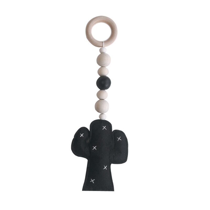 Topchildrens fitness rack ornamenter tegneserie massivt træ filt fitness udstyr vedhæng