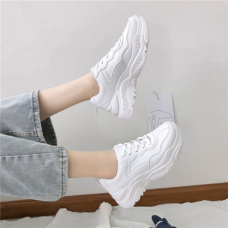 nueva primavera y otoño señoras casual zapatos Harajuku rebelde ancho zapatillas grandes zapatos de mujer