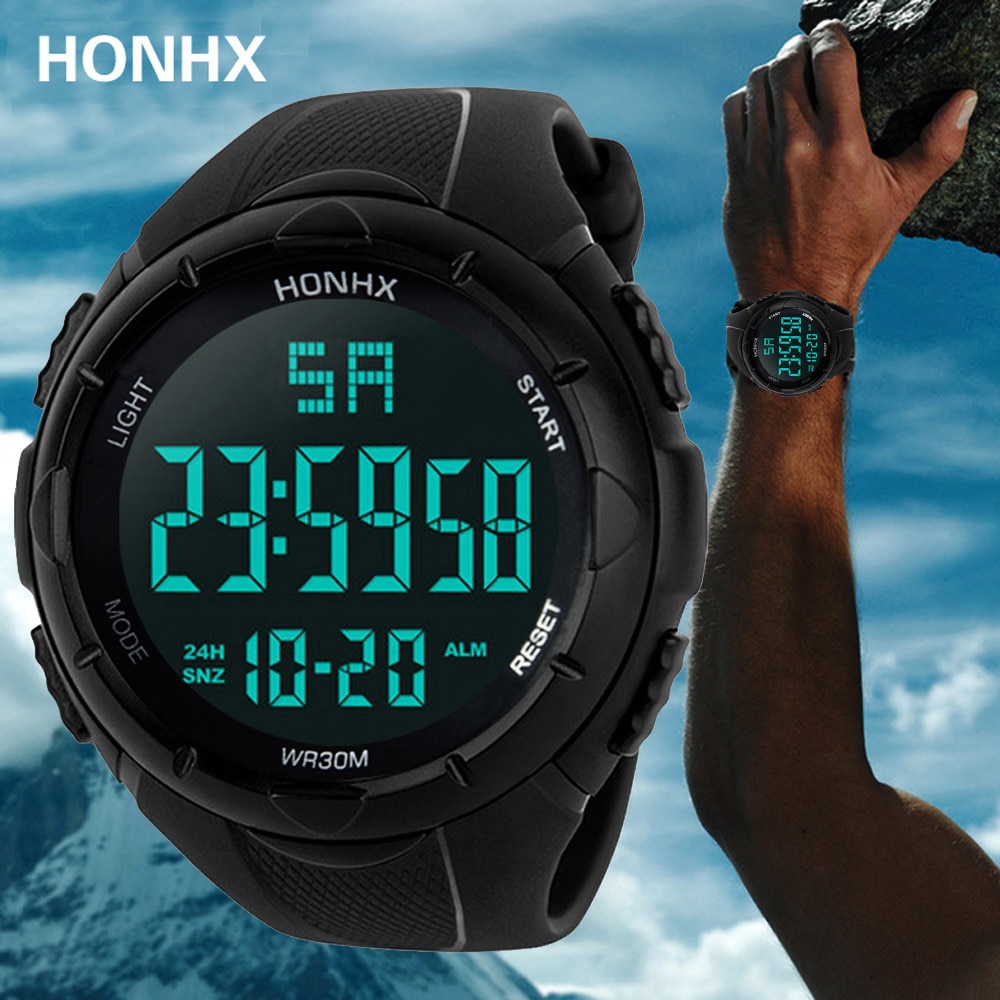 Men Digital Sport Watch Digital LED Pedometer Run Step Walking Distance Calorie Counter Watches Waterproof Pedometer Watches