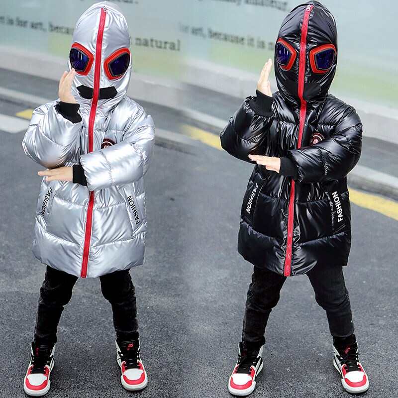 Brand Kids Jongen Winter Jas Met Bril In Hood Cool Jongen Sneeuw Jas Jas Kinderen Sneeuw Kleding 3-9 Jaar Oud