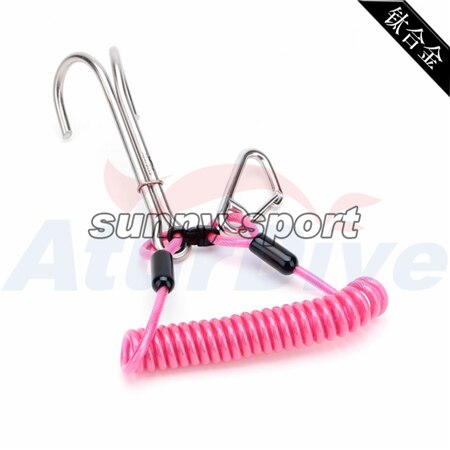Ze stopu tytanu nurkowanie z aparatem tlenowym podwójne lub pojedyncze podwójne ze stali nierdzewnej Reef Drift hak z liniami i hak do prądu DiveUnderwater: Double pink
