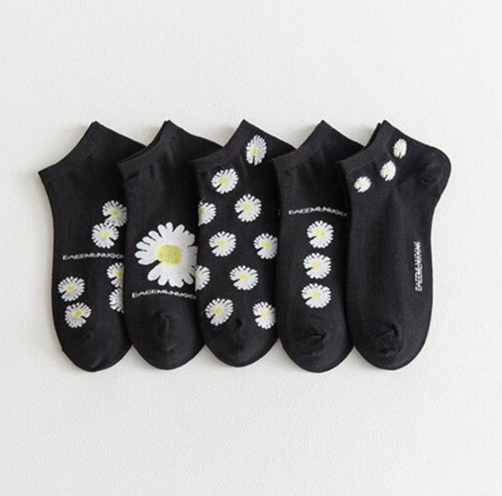 Maat 34-39 Kawaii Vrouwen Sokken Happy Enkel Grappige Sokken Vrouwen Vruchten Leuke Gelukkige Art Onzichtbare Sok 5 pairs Lente Zomer