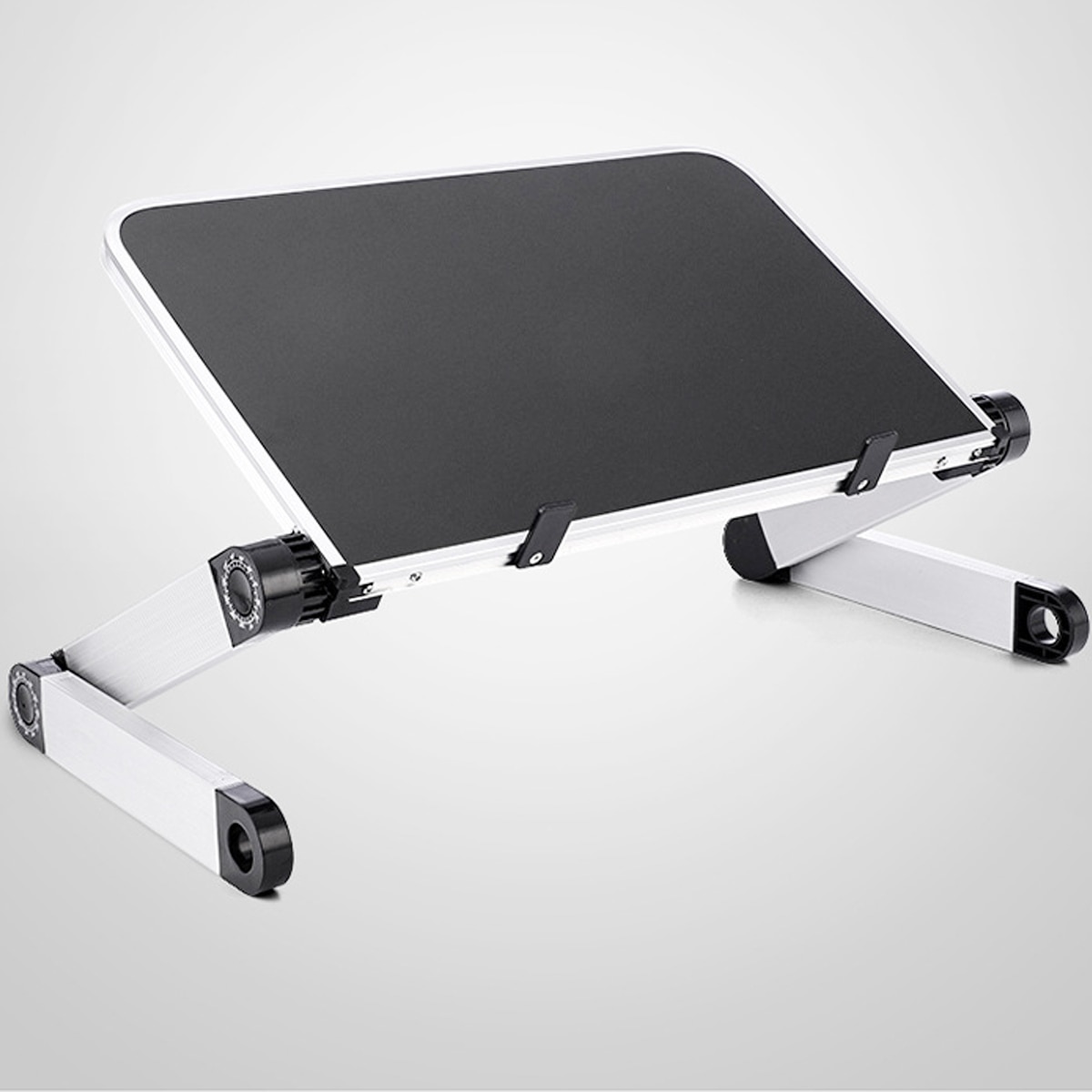 Adjustable Laptop Desk Aluminum Ergonomic Portable TV Bed Lap Desk Tray Table Stand Notebook Table Desk Stand Black White