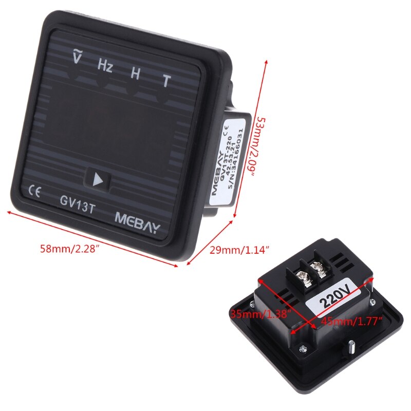 GV13T AC220V Generator Digital Voltmeter Frequency Hour Test Panel Meter