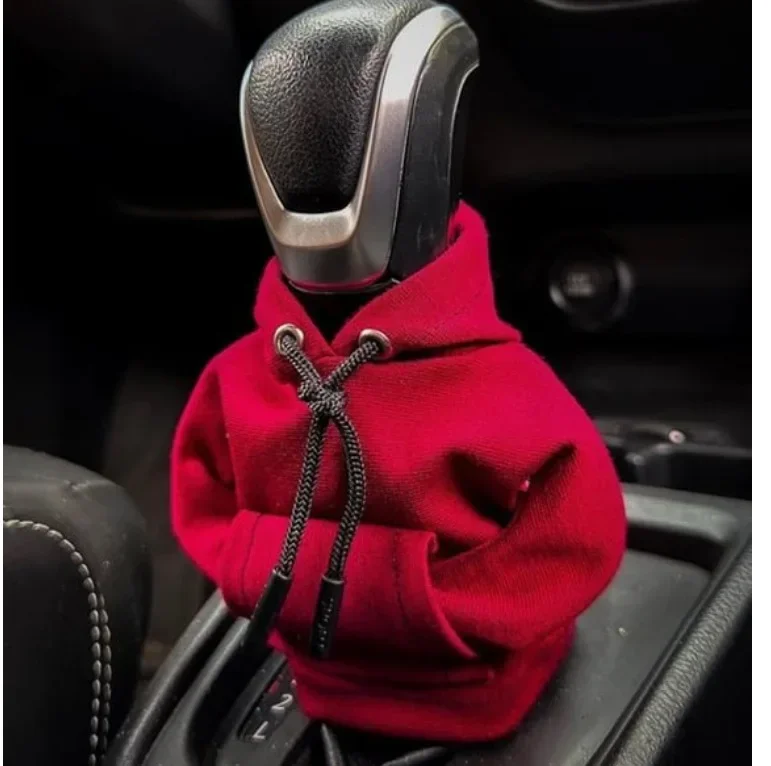 Sudadera con capucha Universal para palanca de cambios de coche, decoración Interior, cubierta con capucha de cambio de marchas, cubierta de cambio, decoración de manija de engranaje, compatible con Manual automático: Negro