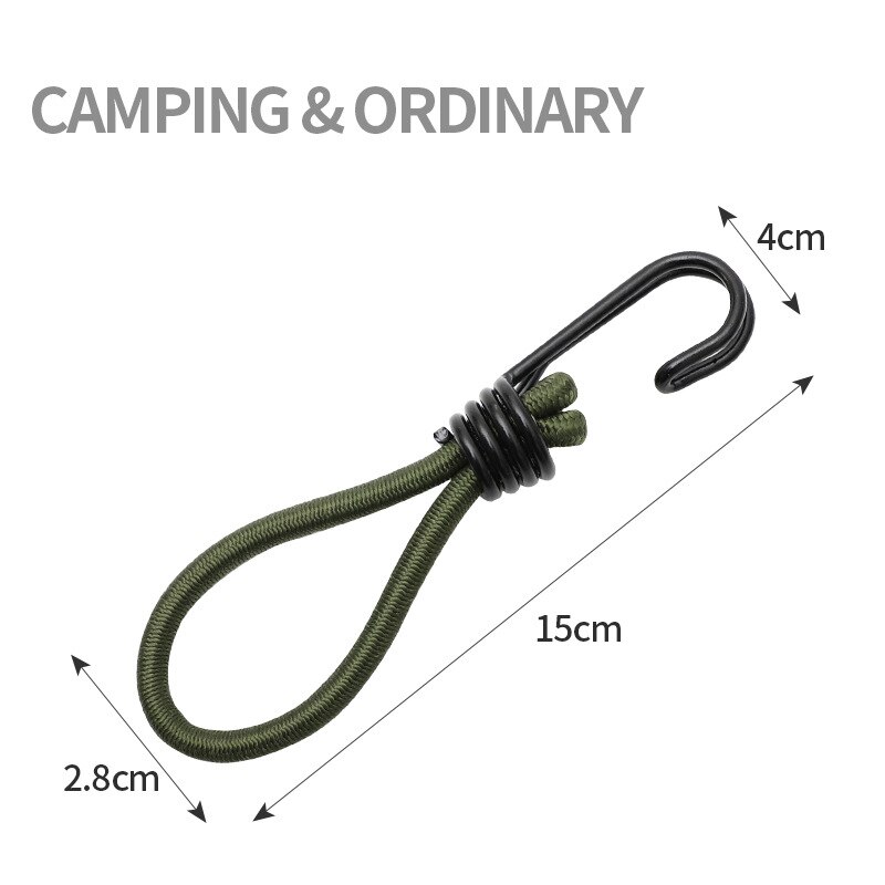 4 st utomhus elastiskt tält bungee rep camping kapell bagage stretch spänne slipad spik rem: Default Title
