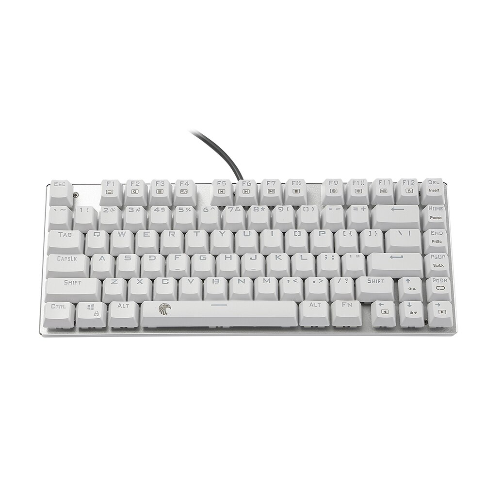 Mechanical Keyboard Wired Gaming Keyboard Rainbow Mix Backlit 81 keys Anti-ghosting Blue Red Brown Switch For Game Laptop PC: white / Blue Switch