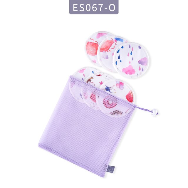 Mora Mona 6 Stks/set Zacht Ademend Bamboevezel Verpleging Pads Wasbare Zoogcompressen Voor Borstvoeding Vrouwen En Borstvoeding: ES067-O