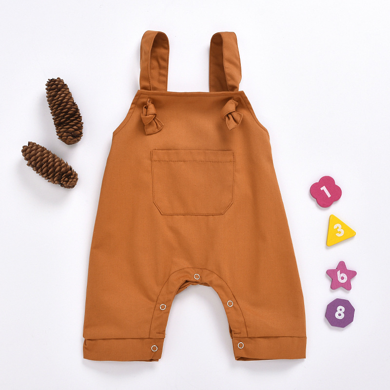 neue Sommer Kleinkind Baby Overall Wilde Tasche Jungen Mädchen Baby Lätzchen Hosen Leopard Hosenträger Schlauch Kind Arbeit Outfit 0-18M: Schokolade / 3M