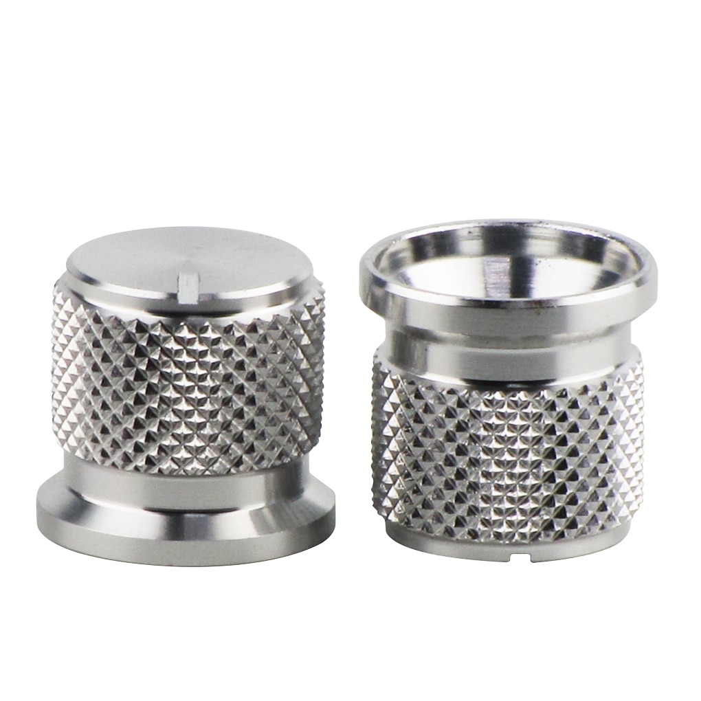 6pcs Knurled 100% Full Aluminum Potentiometer Volume Knobs Amplifier Amp Effect Pedal Knobs Silver for 6mm Dia Knurled Shaft