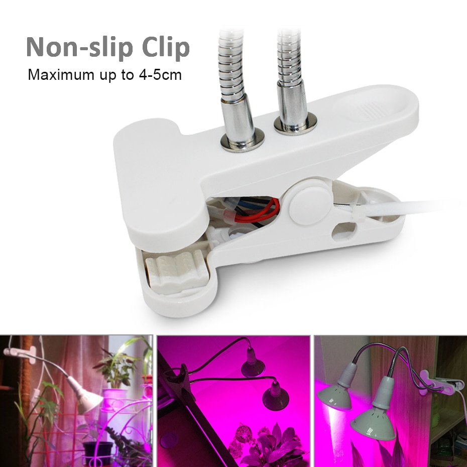 360 graden flexibele lamphouderclip met aan-uitschakelaar eu/us-stekker voor  e27 led kweeklampen, planten, bloemen, bureaukweeklampen