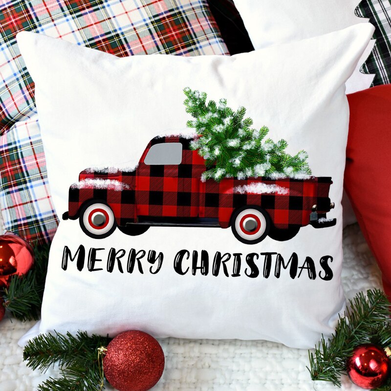 Kerst Kussenslopen Xmas Decoratieve Boerderij Buffalo Regenboog Kussensloop Winter Kussen Case Voor Home Decor: Z21080-DCCWH-M