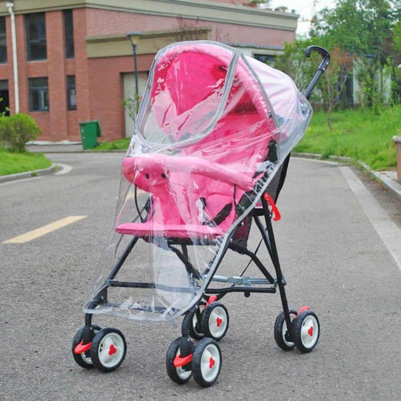 Wandelwagen Accessoires Waterdichte Regenhoes Transparante Wind Dust Shield Rits Open Voor Kinderwagens Kinderwagens Regenjas