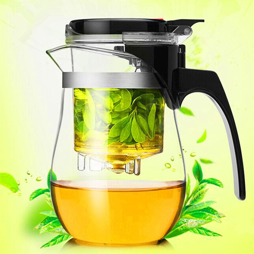 Heat Resistant Glass Teapot Chinese Set Puer Kettle Coffee Maker Convenient Office Pot With filter: Dull