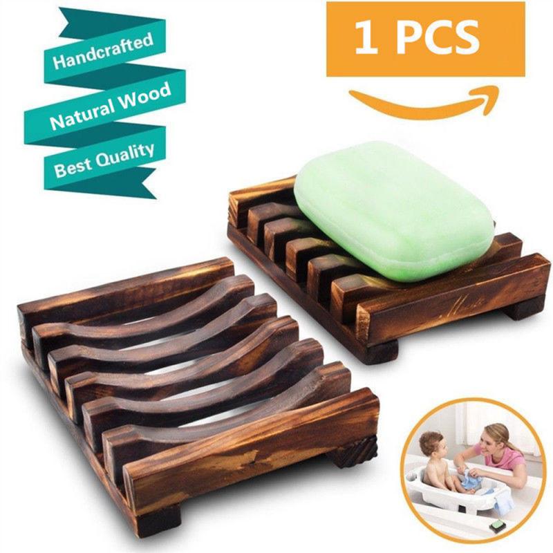 Natural Wooden Soap Dish Wood Soap Tray Holder Sto... – Vicedeal