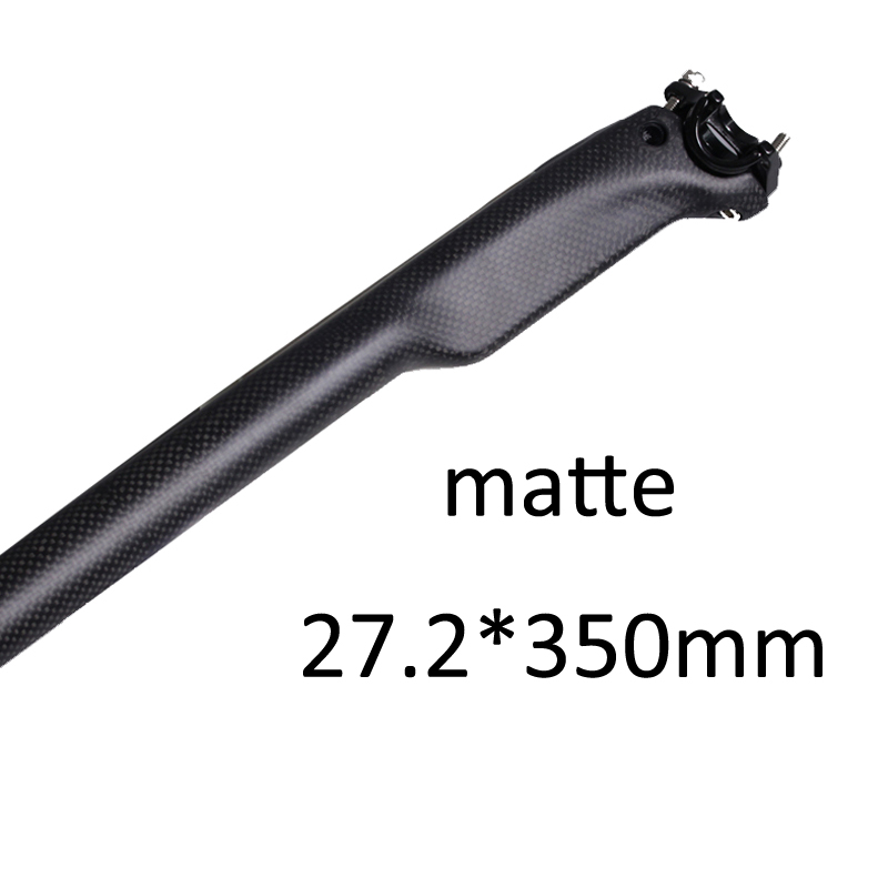 ZNIINO keine Logo 20mm Kohlenstoff versetzt Sattelstütze 27,2/30,8/31,6*350/400mm schwarz Kohlenstoff Fahrrad Radfahren Teile MTB/Straße sattelstütze 3K matt: 27.2x350mm matt