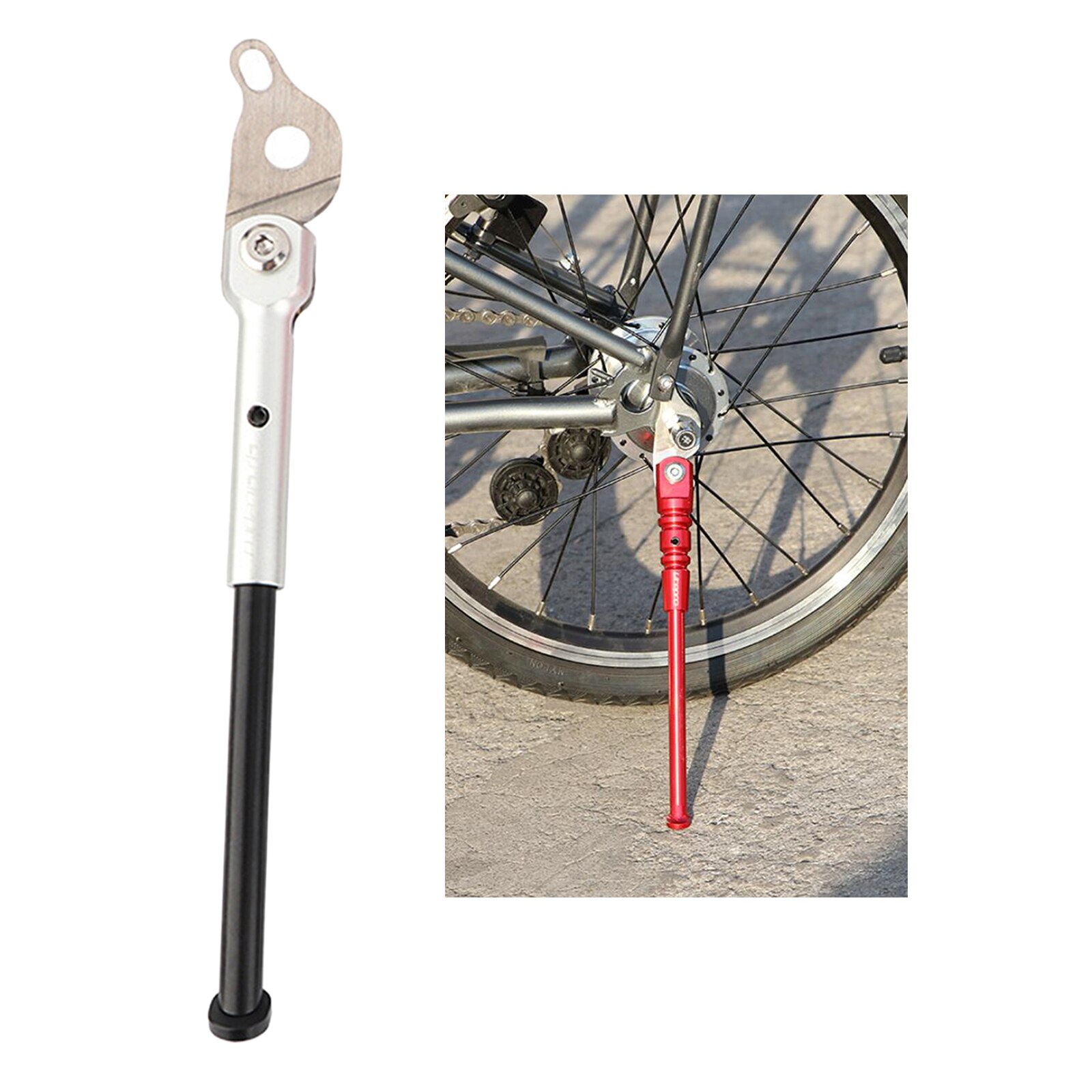 Béquille de vélo 16 pouces en alliage d&#39;aluminium, pied adapté pour vélo K3 Plus pour enfants: Silver