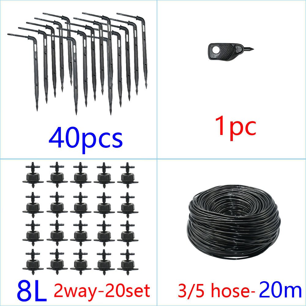 2L 4L 8L/H Garden Micro Drip System 4-Way Emitter Watering Irrigation 3/5mm Arrow Dropper for Potted Bonsai Greenhouse: 8Lx2way 20set