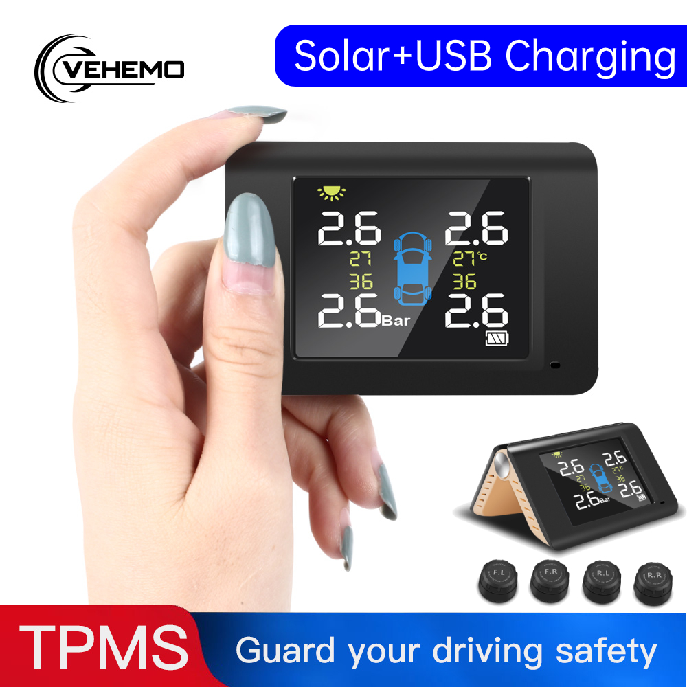 TPMS Car Tire Pressure Monitoring System With 4 External Sensor Real Time Monitor Tyre Pressure Car Security Accessories TMPS