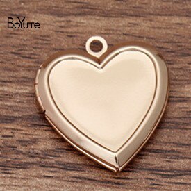 BoYuTe – médaillon en métal et laiton en forme de cœur, 22x5MM (10 pièces/lot), peut insérer un pendentif Photo: KC Gold Plated