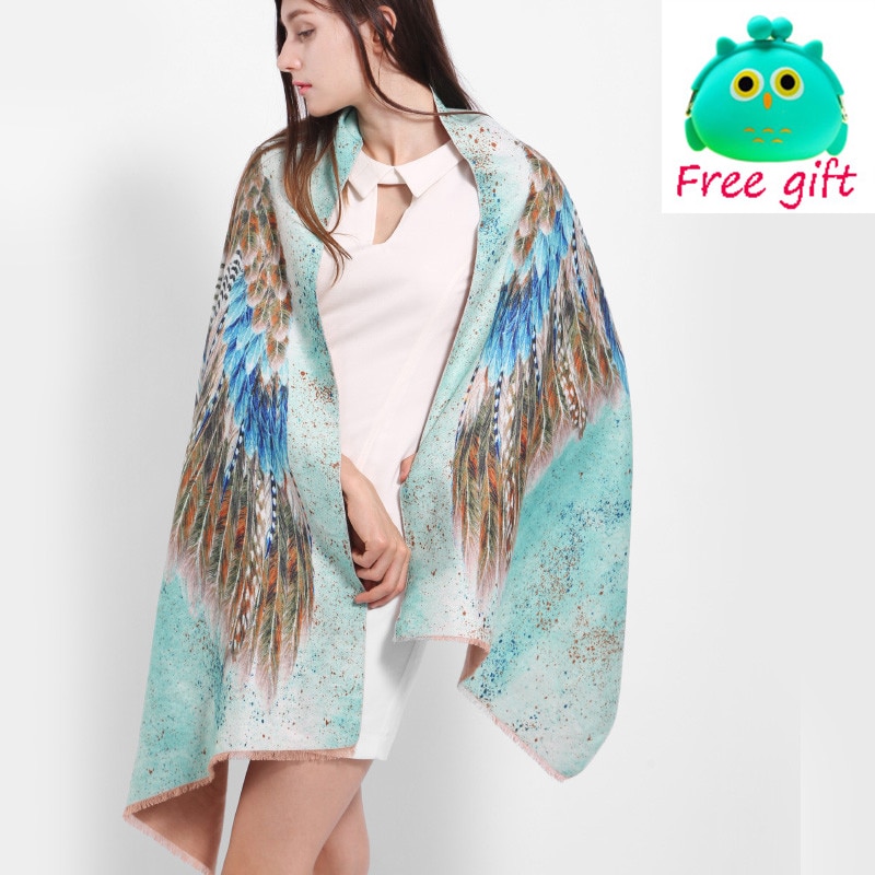 YILIAN Brand YILIAN Brand Animal Wing Shawl Cashmere Novelty Scarf For Women Top Fashionable Green color LA081