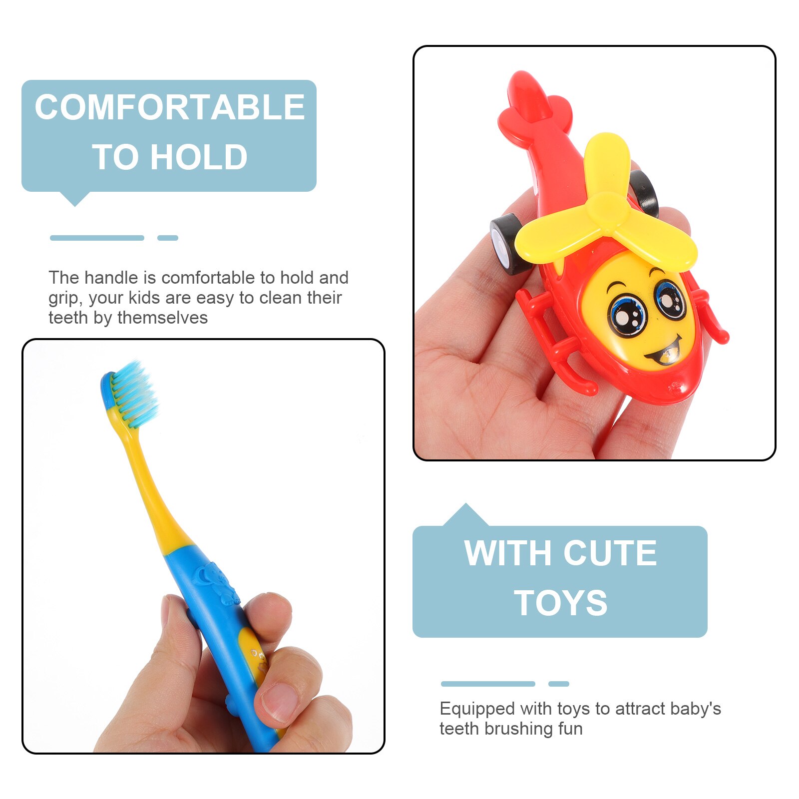 4 Sets of Cartoon Teeth Brush Household Toothbrush Teeth Cleaning Tool with