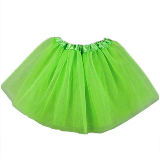Meninas do bebê saias de baile crianças cintura elástica pettiskirt tule mini princesa ballet festa saia colorida crianças roupas da menina: Green